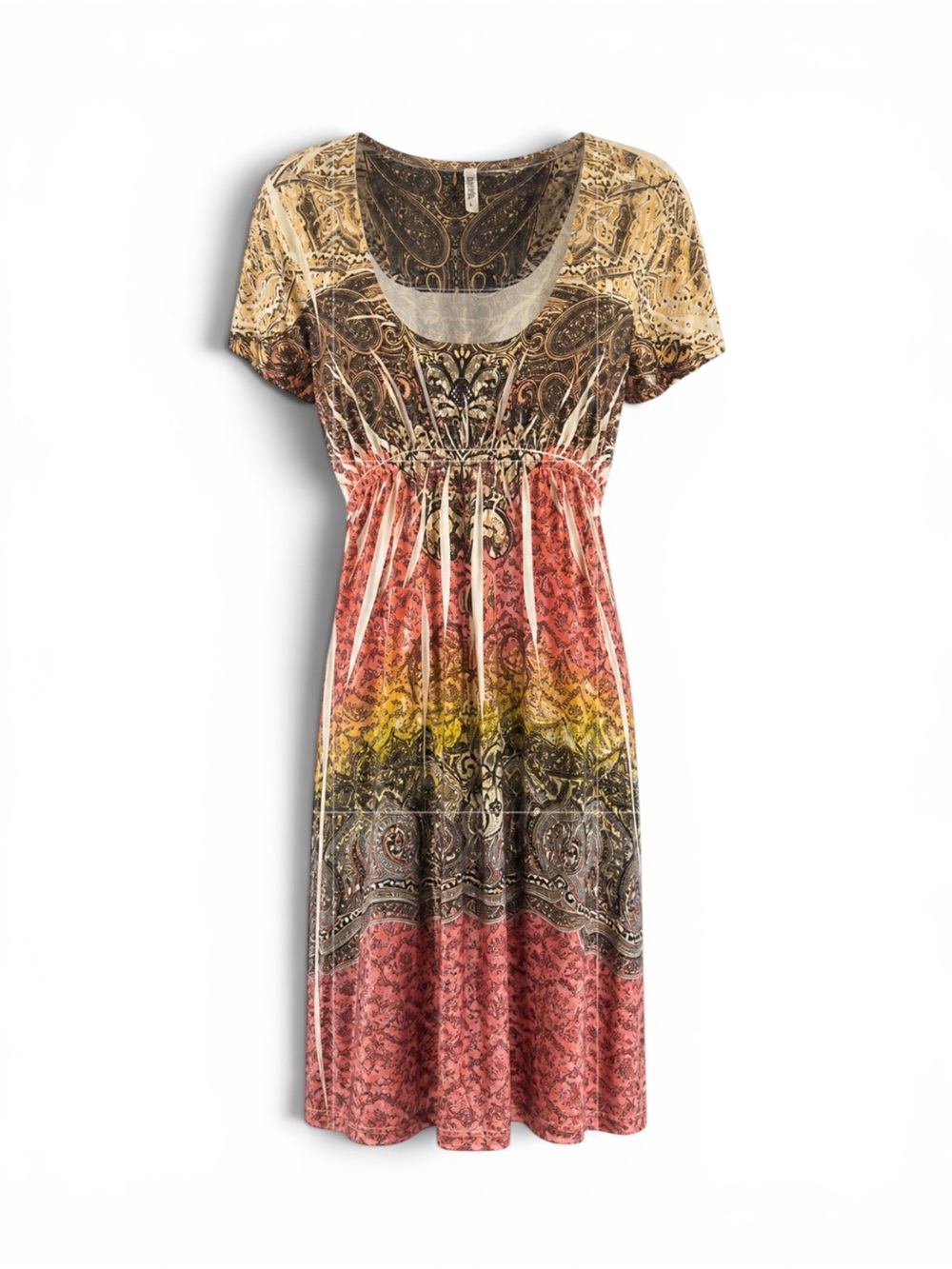 DNLA Sport Y2K Multicolor Paisley Print Dress
